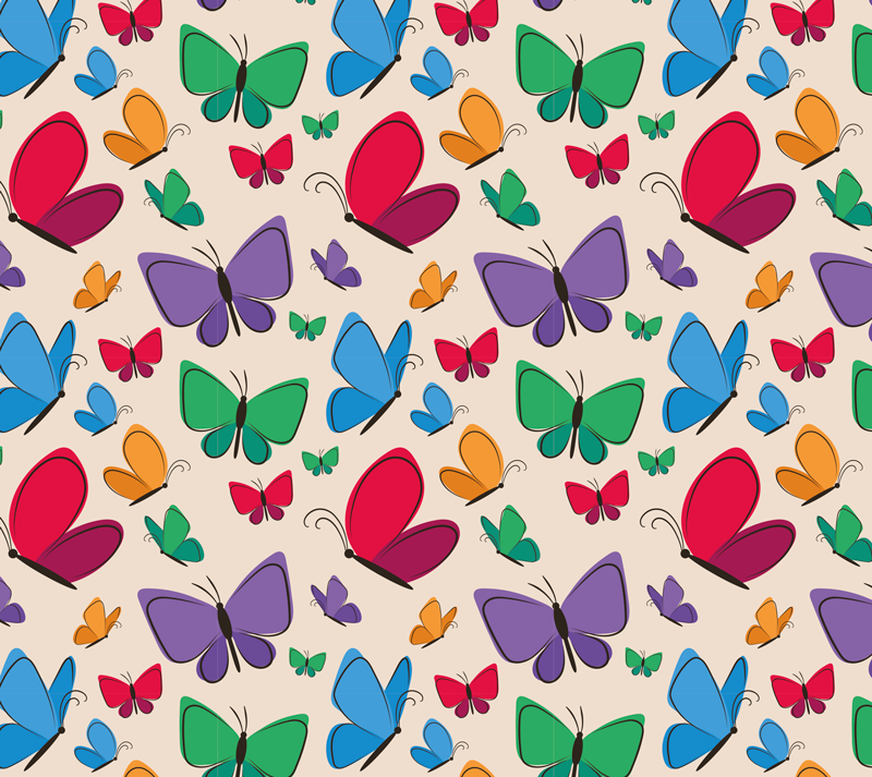 Tapis vinyle animal éléments papillon animés - TenStickers