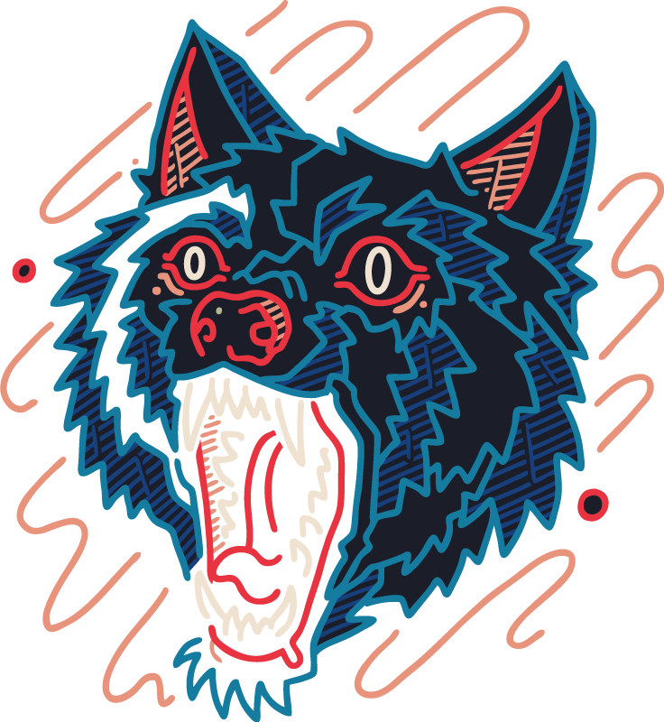 Tapis vinyle animal loup hurlant graphique - TenStickers