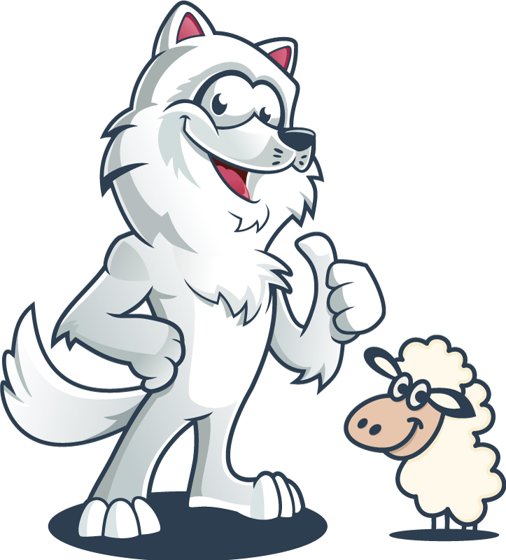 Tapis vinyle animal loup joyeux - TenStickers