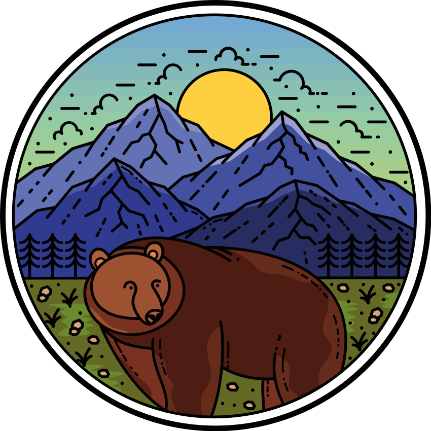 Tapis vinyle animal ours en paysage - TenStickers