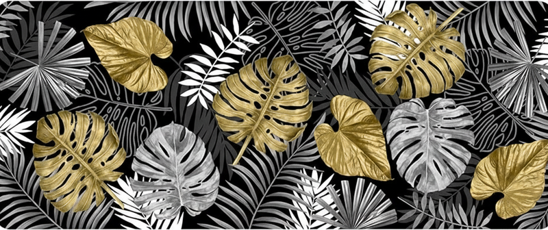 Tapis vinyle cuisine jungle dorée luxueuse - TenStickers