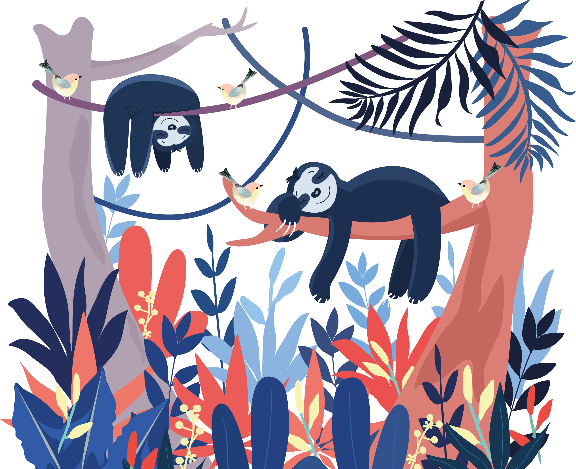 Tapis vinyle animal scène de paresseux amusants - TenStickers