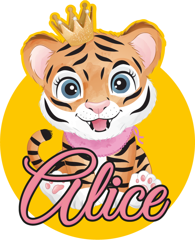 Tapis vinyle animal illustration tigre mignon - TenStickers