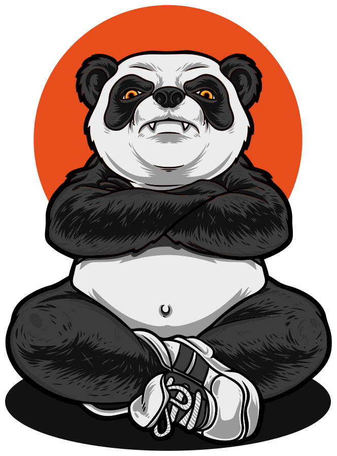 Tapis vinyle animal panda Étreignant la calme - TenStickers