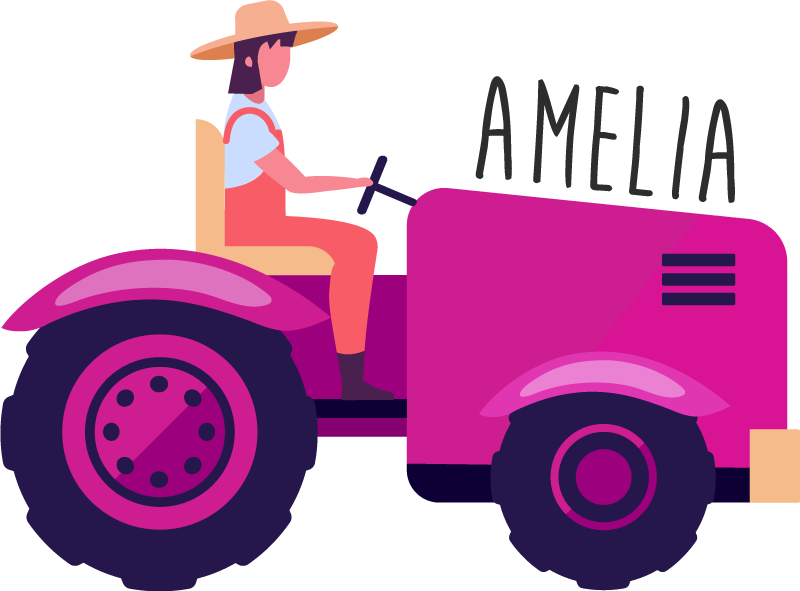 Tapis vinyle animal aventure tracteur personnalisée - TenStickers