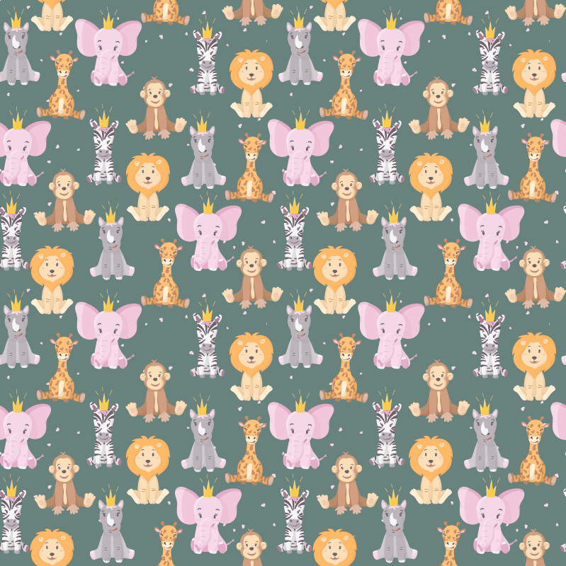 Tapis vinyle animal traits d'animaux charmants - TenStickers