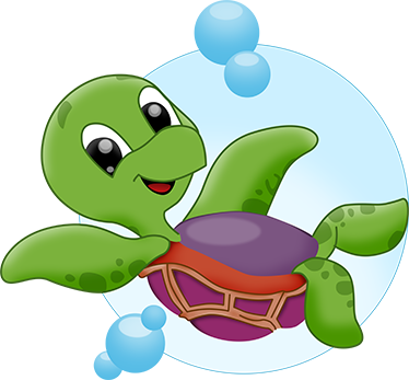 Tapis vinyle animal tortue bébé jouant - TenStickers