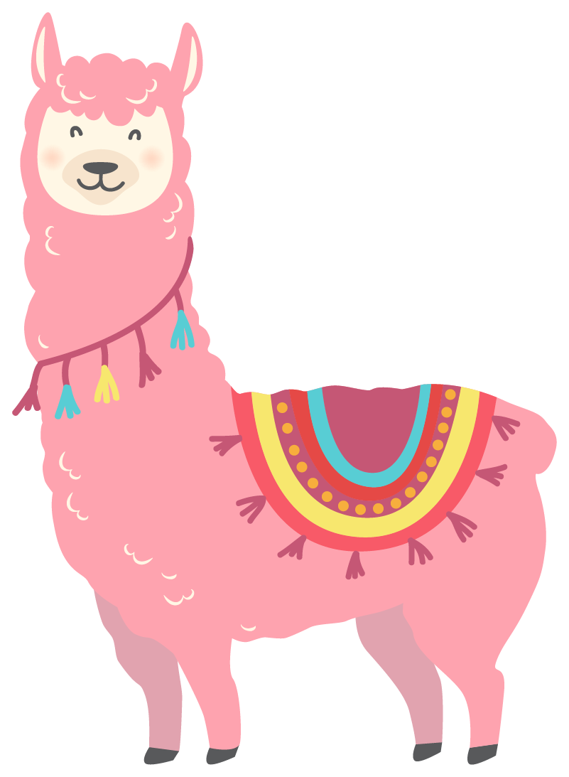 Tapis vinyle animal llama rose - TenStickers
