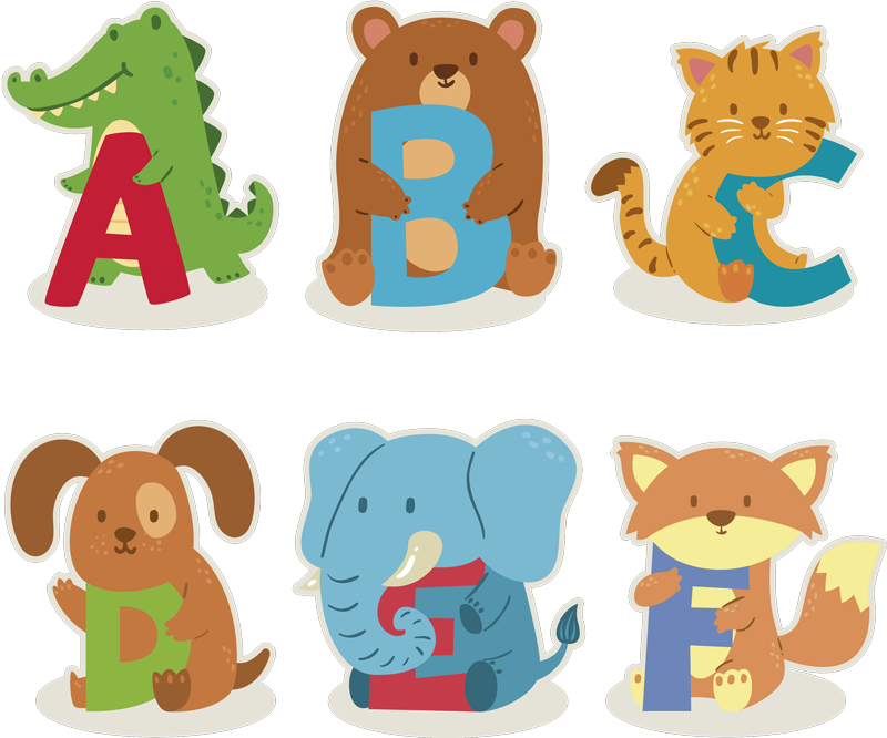 Tapis vinyle animal alphabet d'animaux enfant - TenStickers