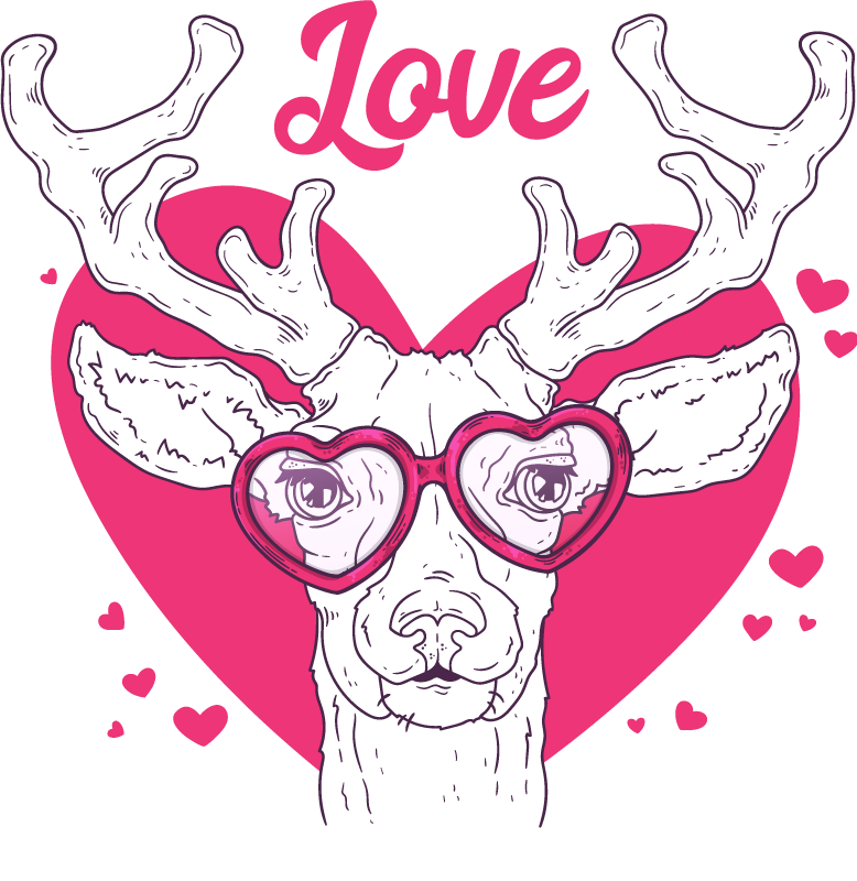 Tapis vinyle animal amour du cerf - TenStickers