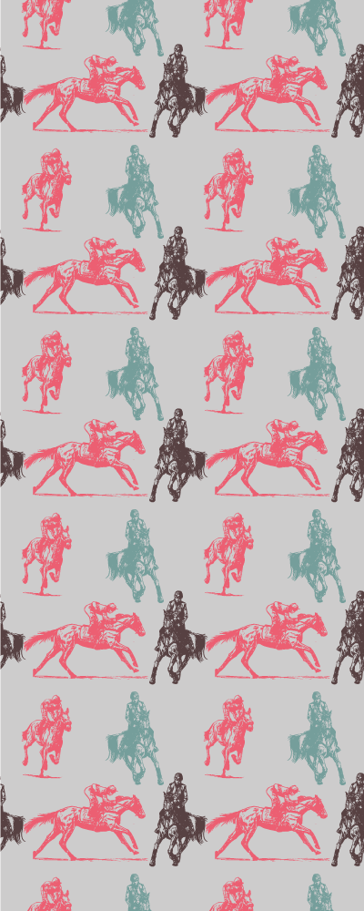 Tapis vinyle animal motif chevaux sur fond gris - TenStickers