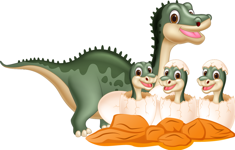 Tapis vinyle animal famille de jolis dinosaures - TenStickers