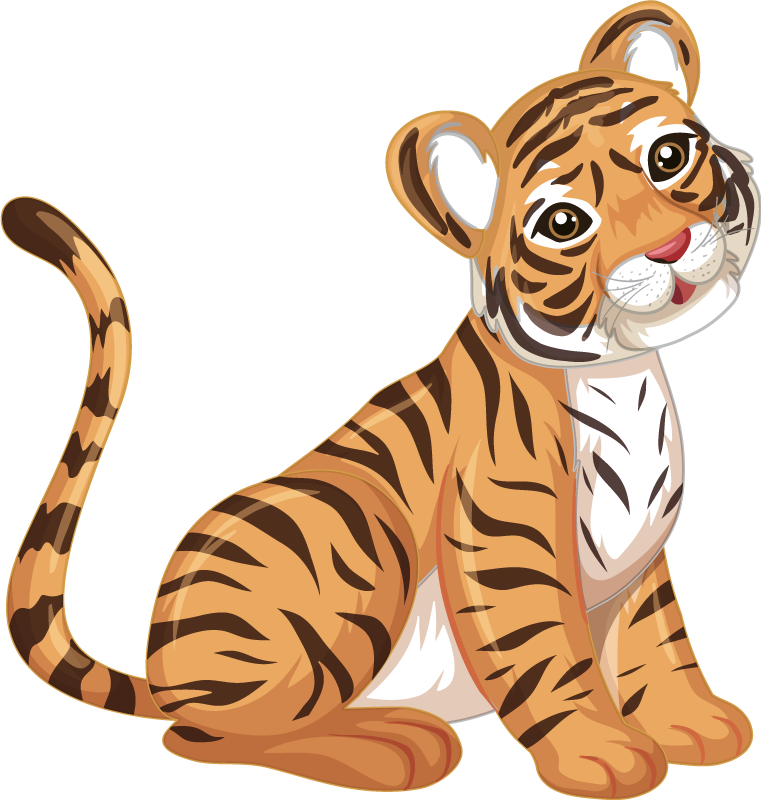 Tapis vinyle animal petit tigre joueur - TenStickers