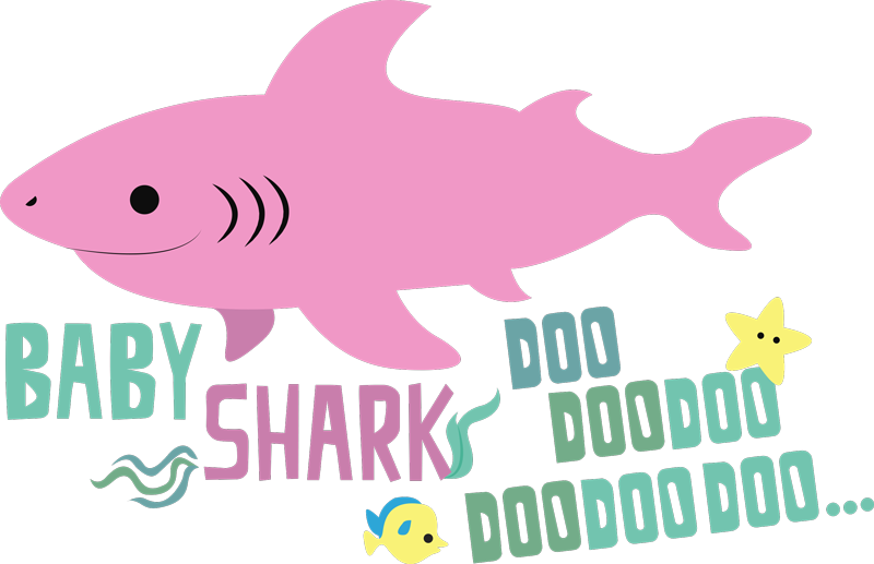Tapis vinyle animal paroles de la chanson baby shark - TenStickers