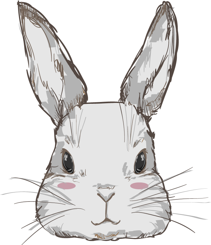 Tapis vinyle animal tête de lapin mignonne - TenStickers