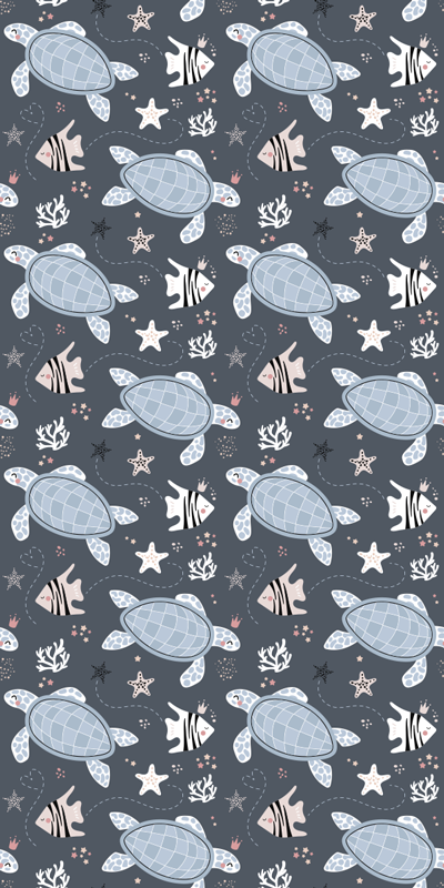 Tapis vinyle animal tortues et poissons sous-marins - TenStickers