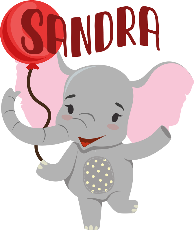 Tapis vinyle animal éléphant et ballon - TenStickers