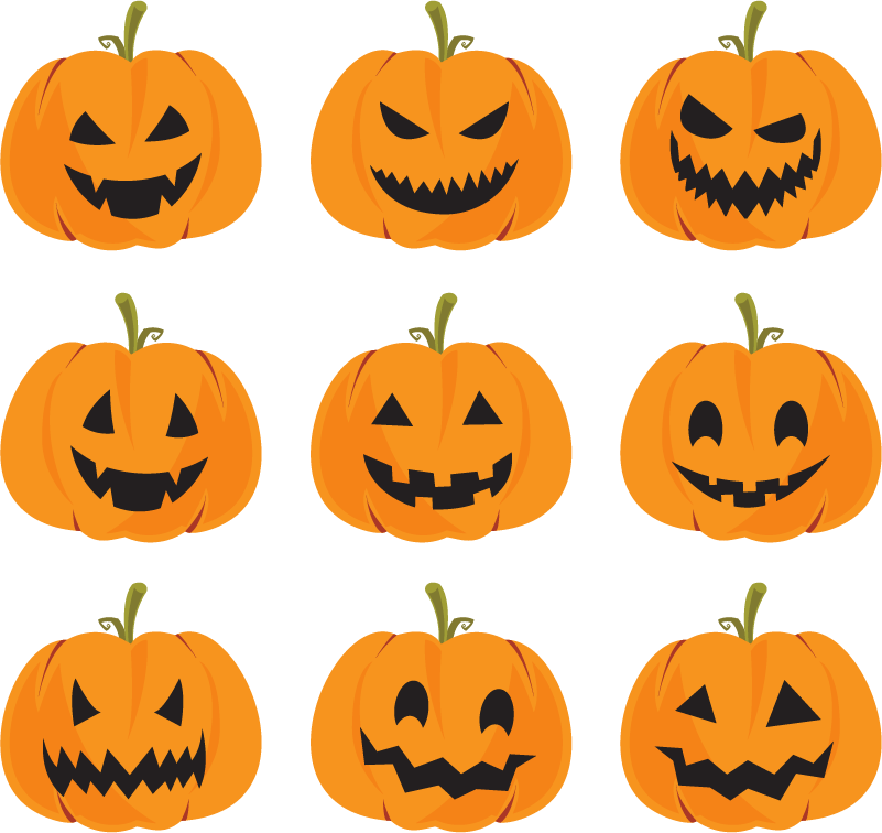 Tapis vinyle pour halloween set de citrouilles - TenStickers