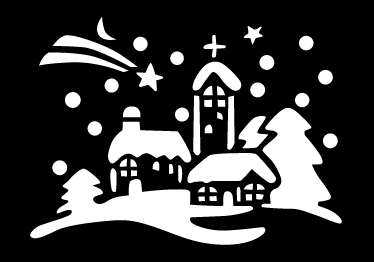Tapis vinyle noël ville noire et blanche - TenStickers