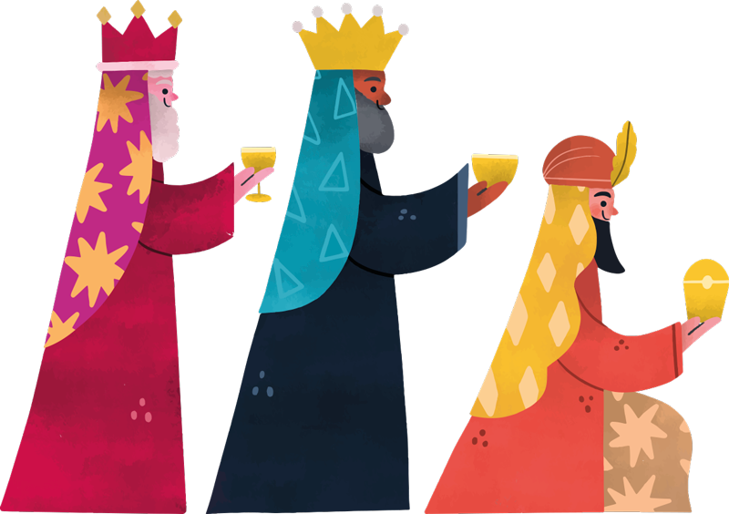 Tapis vinyle noël rois mages aquarelle - TenStickers