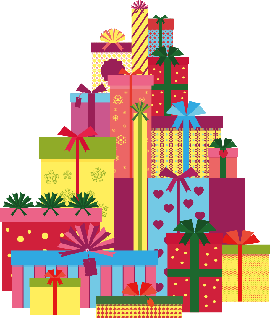 Tapis vinyle noël grande pile de cadeaux - TenStickers