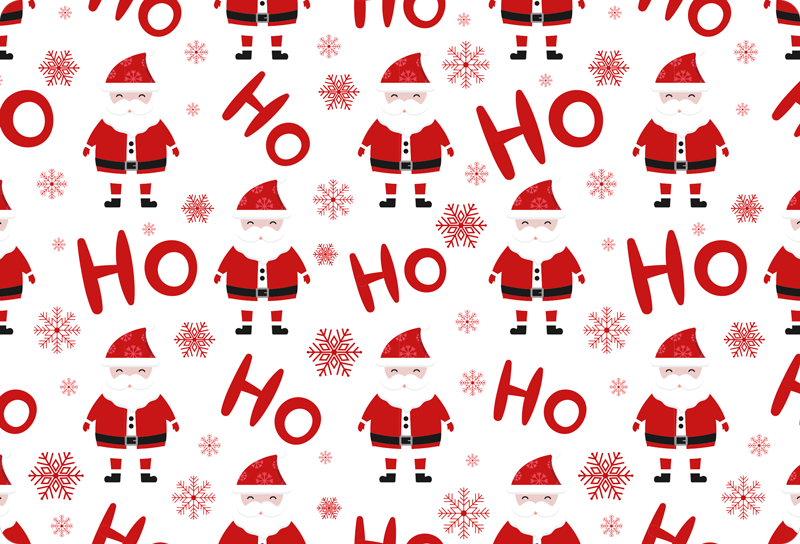 Tapis vinyle noël motif père noël et hohoho - TenStickers