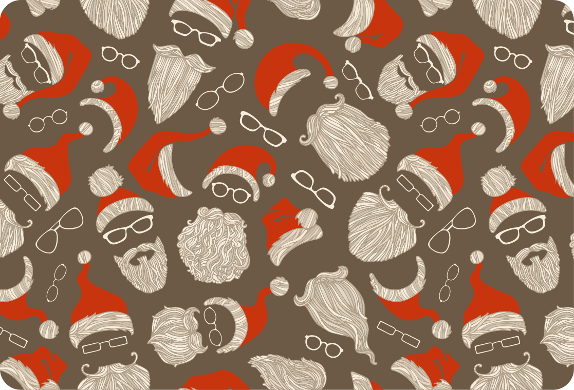 Tapis vinyle noël motif visage de père noël vintage - TenStickers