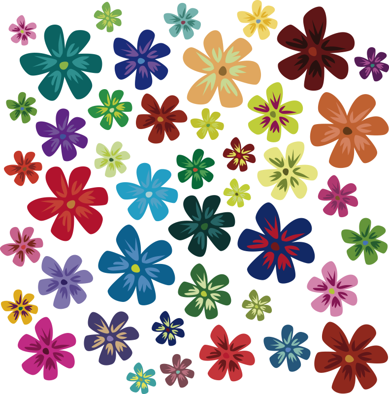 Tapis vinyle fleurs et plantes couleurs vives - TenStickers