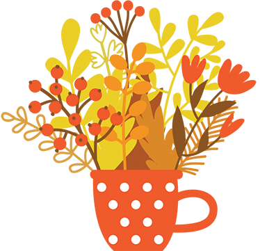 Tapis vinyle fleurs et plantes pot d'automne - TenStickers