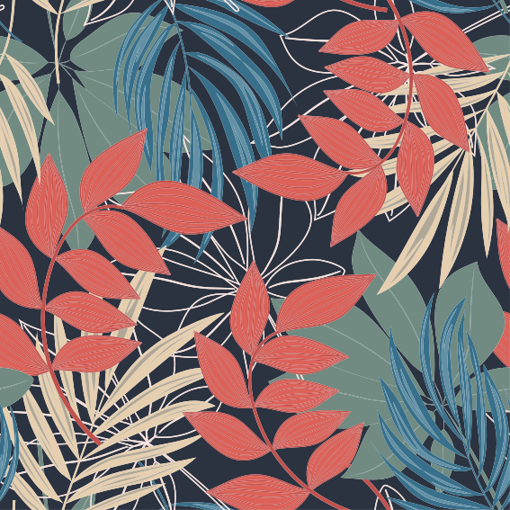 Tapis vinyle fleurs et plantes motif faune et flore élégant - TenStickers