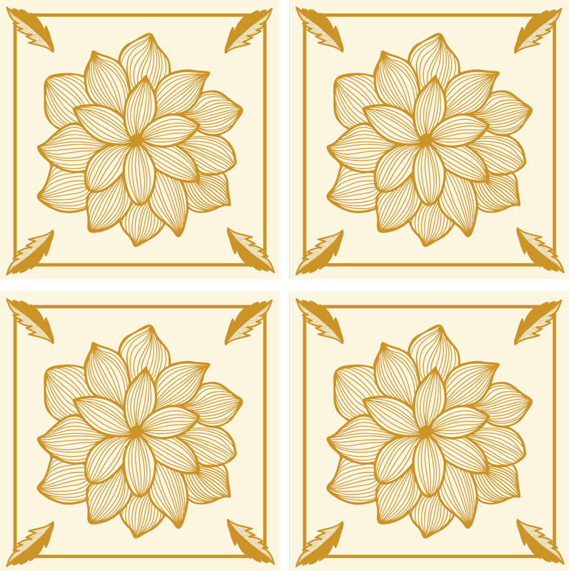 Tapis vinyle fleurs et plantes motif paisley - TenStickers