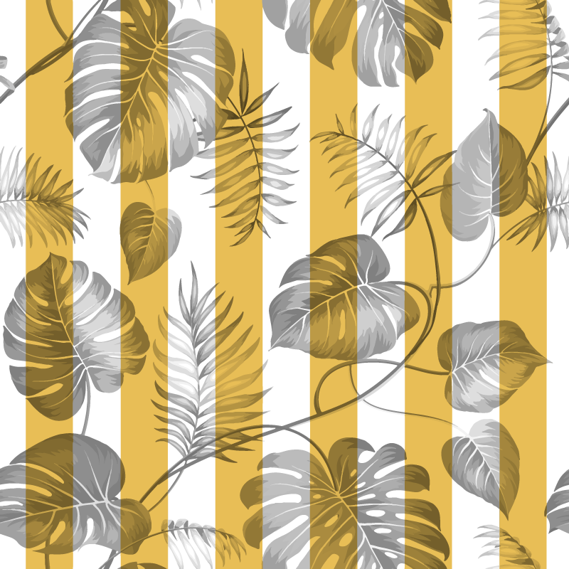 Tapis vinyle fleurs et plantes porte coulissante - TenStickers