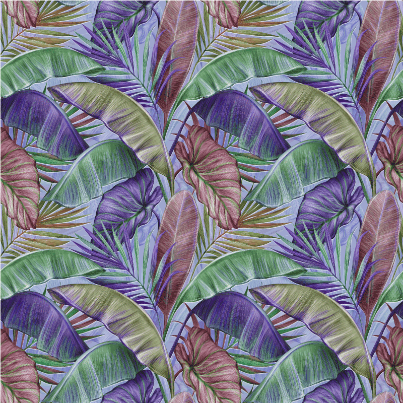 Tapis vinyle fleurs et plantes motif feuilles tropicales - TenStickers