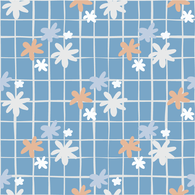 Tapis vinyle fleurs et plantes illustration florale - TenStickers