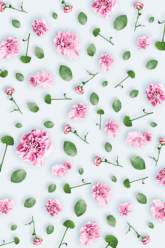 Tapis vinyle fleurs et plantes décoratives - TenStickers