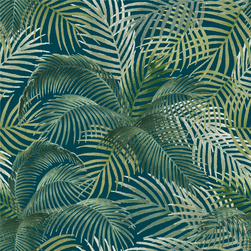 Tapis vinyle fleurs et plantes motif feuilles tropicales - TenStickers