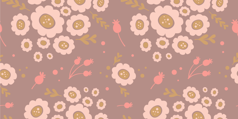Tapis vinyle fleurs et plantes motif pastel - TenStickers