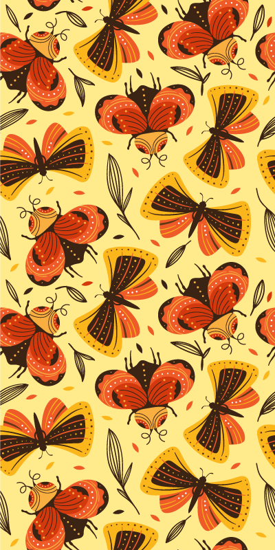 Tapis vinyle fleurs et plantes image de papillon sur fleur - TenStickers