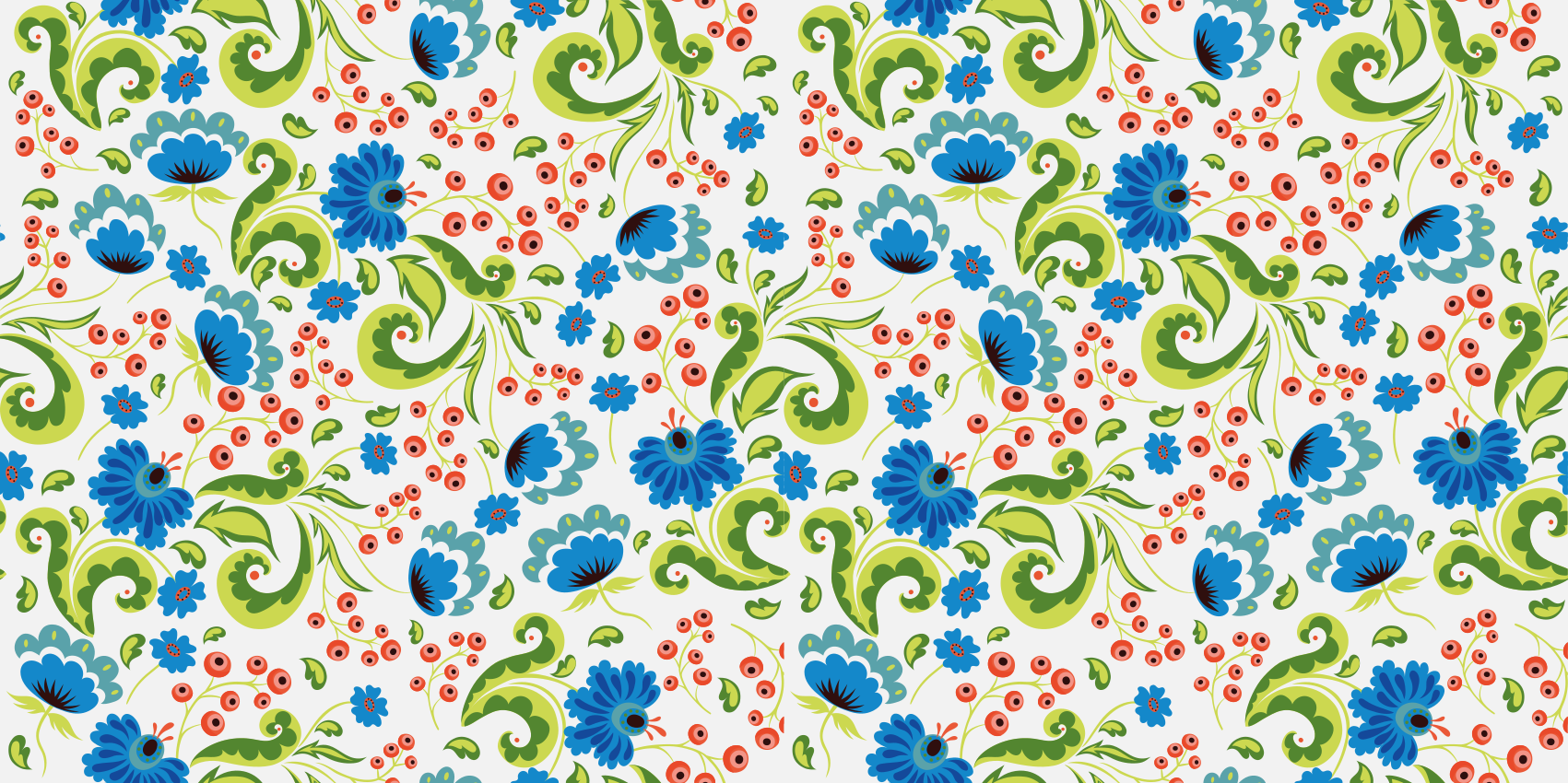 Tapis vinyle fleurs et plantes vertes et bleues - TenStickers