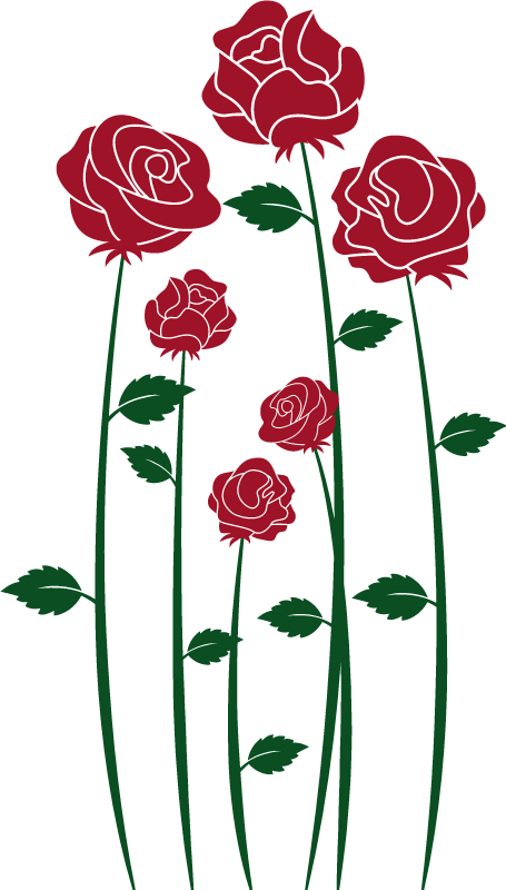 Tapis vinyle salle a manger roses rouges - TenStickers