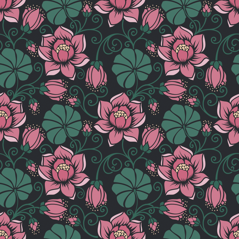 Tapis vinyle fleurs et plantes grimpantes - TenStickers