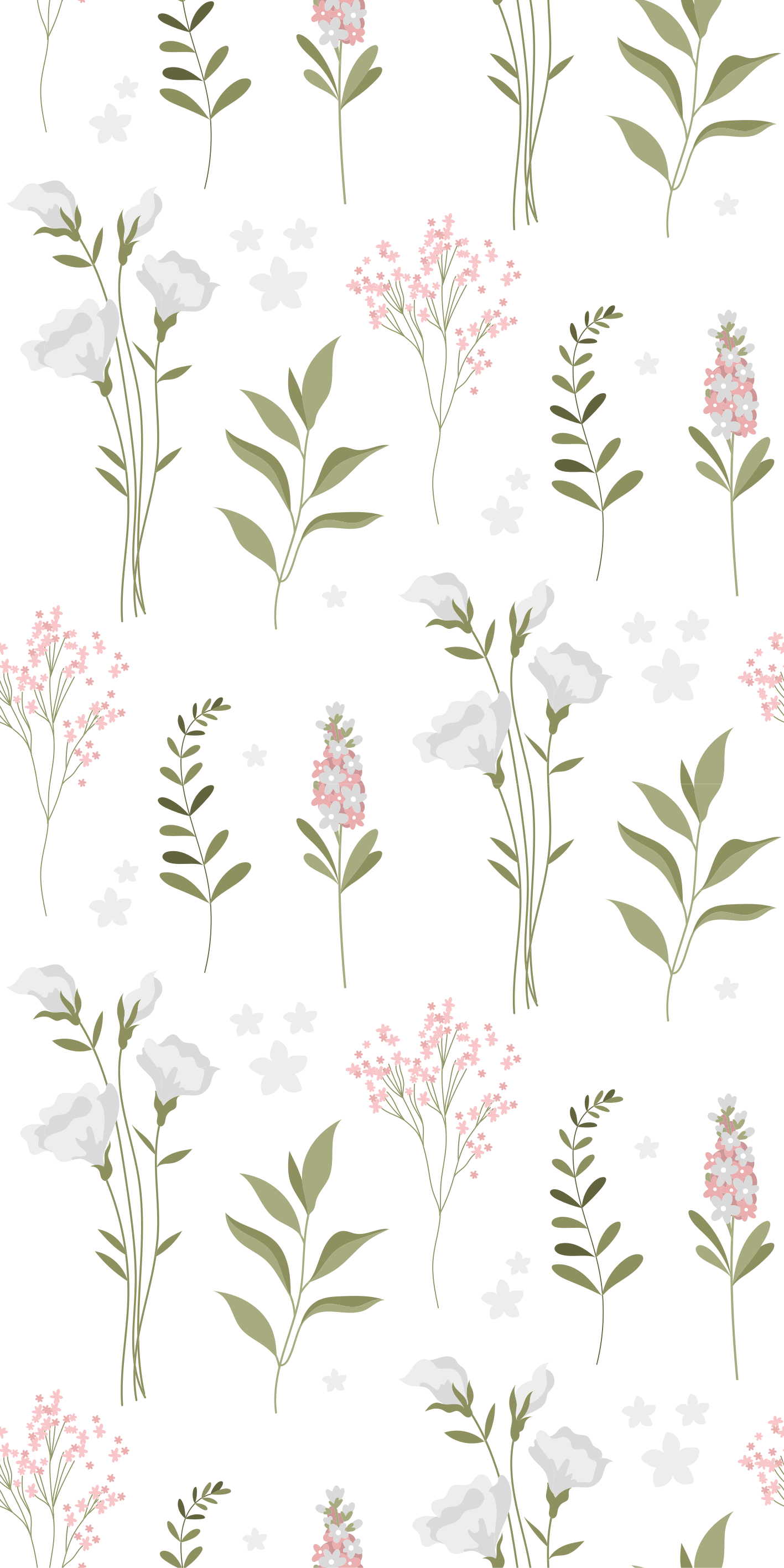 Tapis vinyle fleurs et plantes motif fleurs minimaliste - TenStickers
