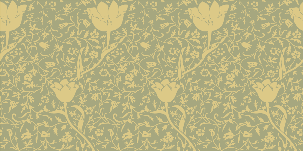 Tapis vinyle fleurs et plantes style or et vert - TenStickers