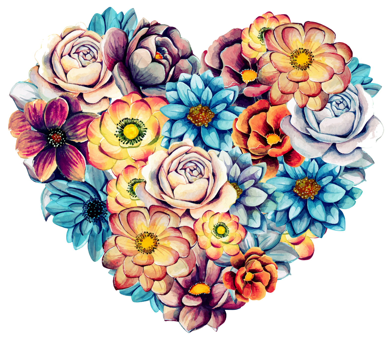 Tapis vinyle fleurs et plantes cœur de fleurs - TenStickers