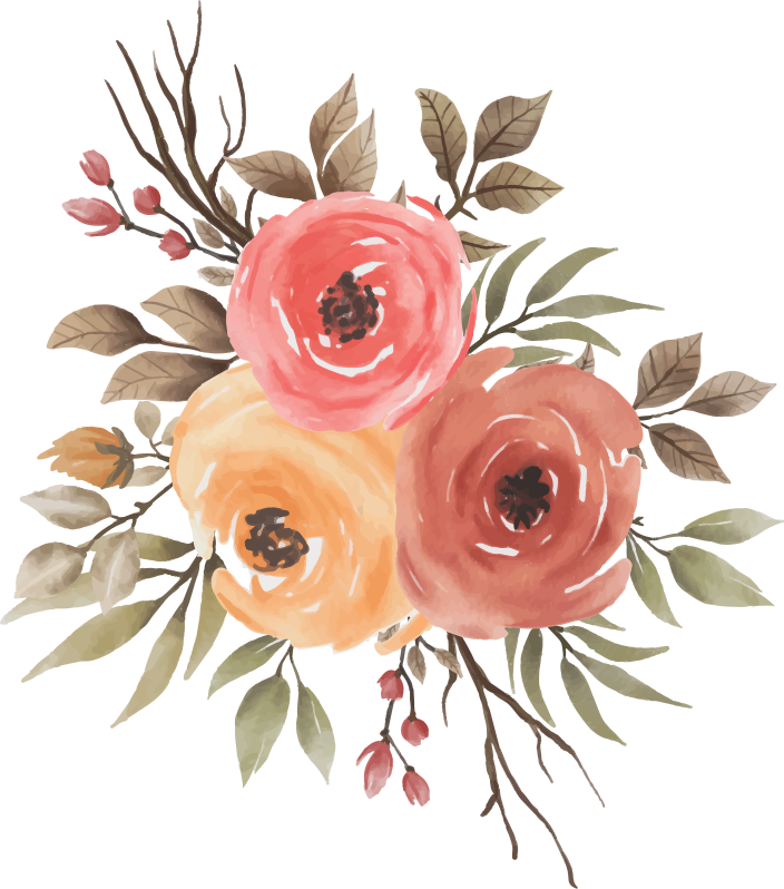 Tapis vinyle fleurs et plantes dessin de roses sèches - TenStickers