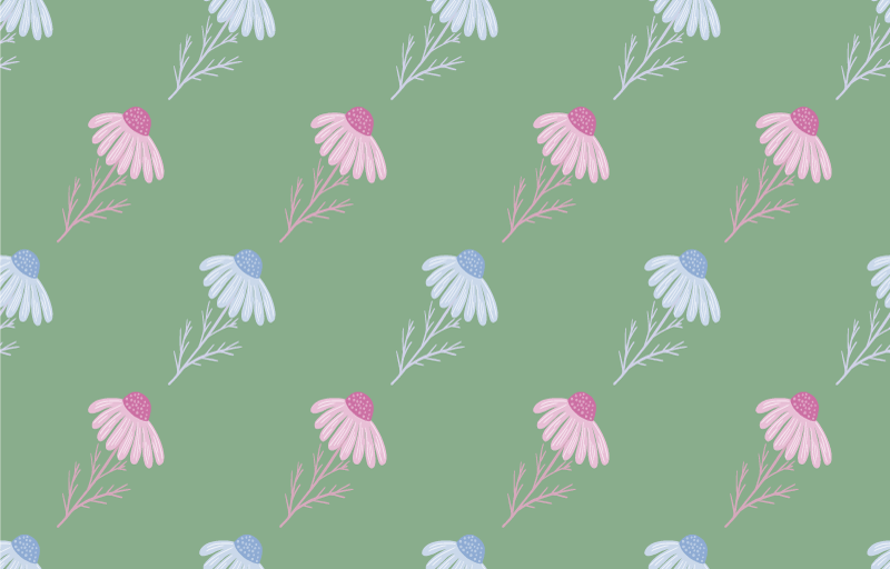 Tapis vinyle fleurs et plantes motif marguerite camomille - TenStickers