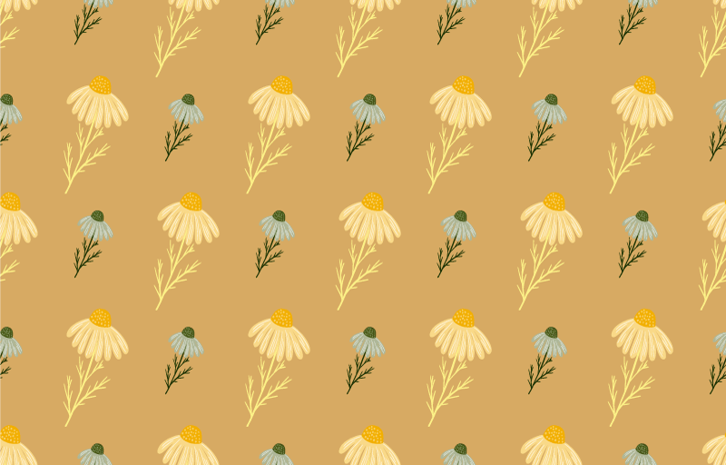 Tapis vinyle fleurs et plantes motif fleurs de camomille - TenStickers