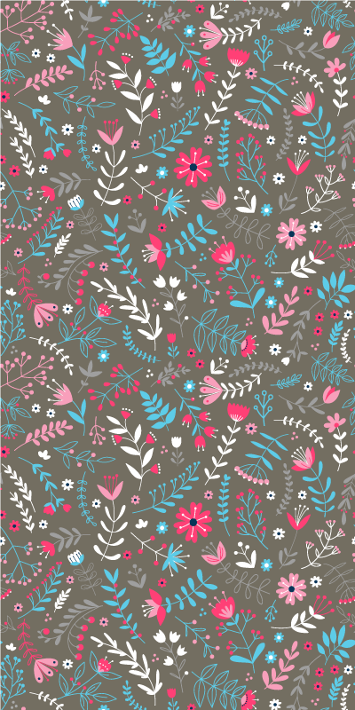 Tapis vinyle fleurs et plantes imprimé floral coloré - TenStickers