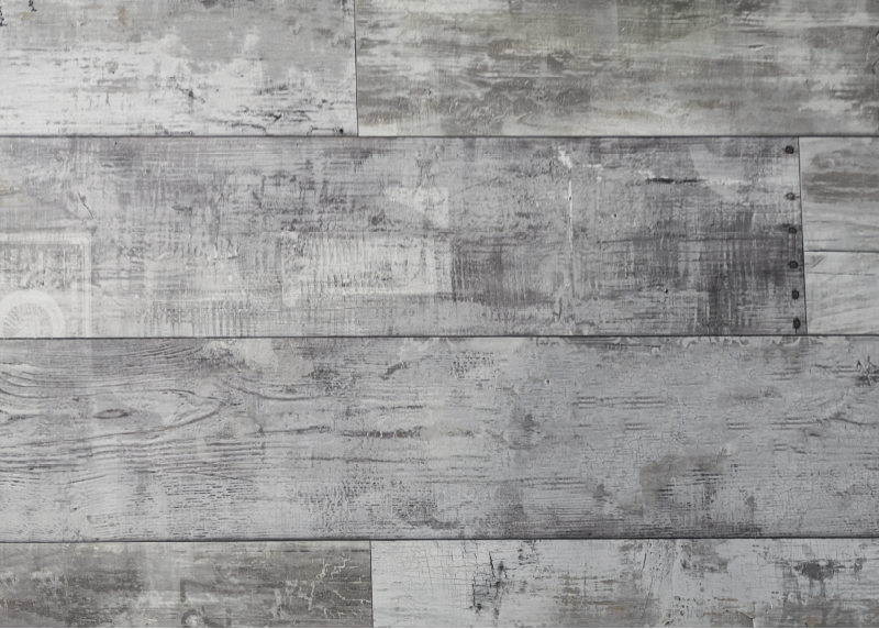 Tapis vinyle salle à manger lames en bois gris - TenStickers