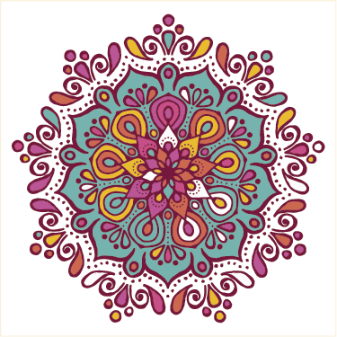 Tapis vinyle cuisine mandala carrelé coloré - TenStickers